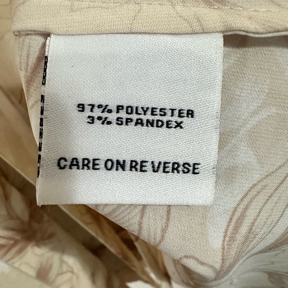 LADIES WHITE CK TOP WITH BROWN FLOWERS - Picture 2 of 3